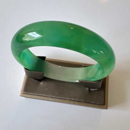 Earthveil - Forest Green Wide Jade Jadeite Bangle