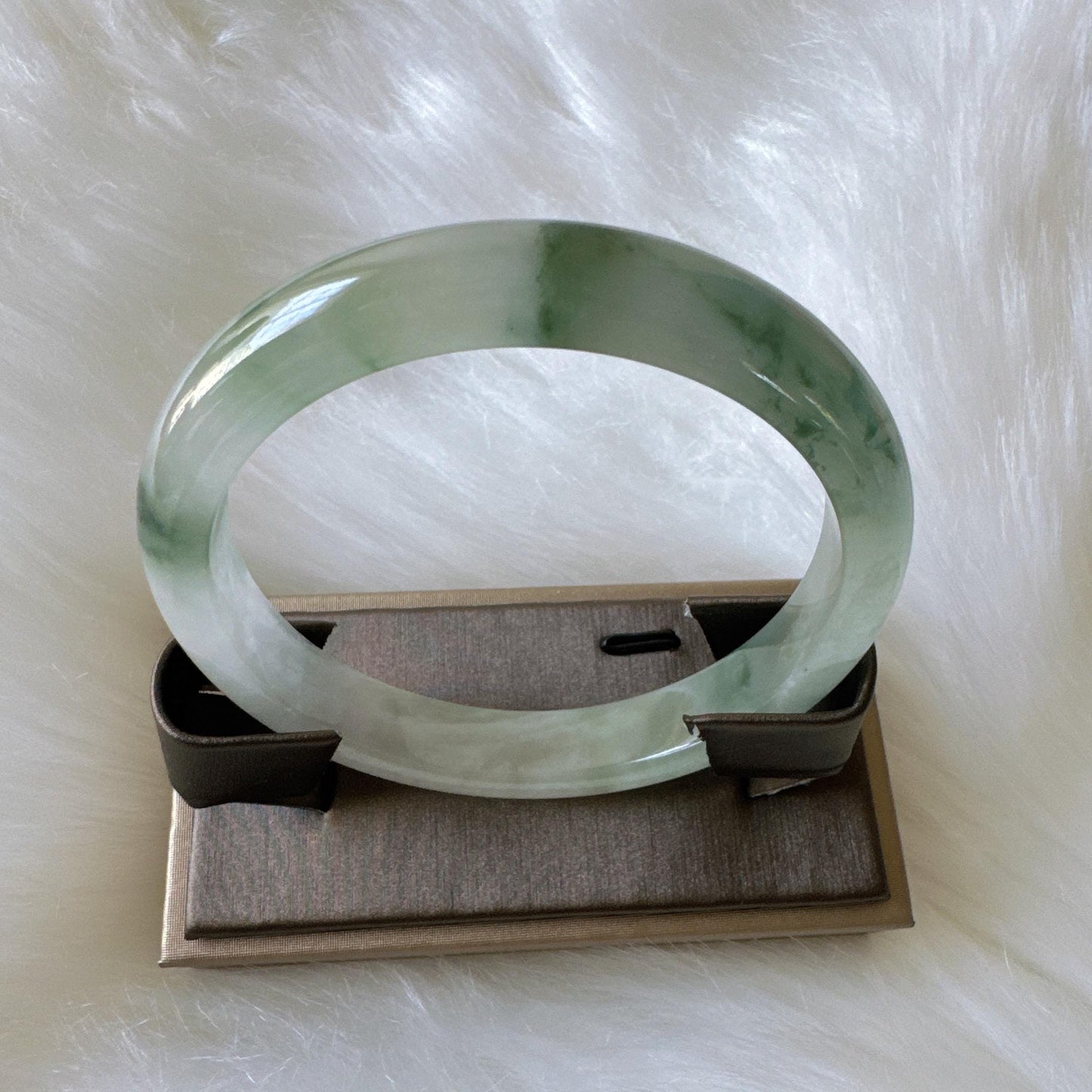 Earthveil - Dark Green Unique Design Burma Jade Bangle Jadeite Bracelet