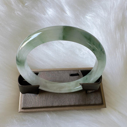 Earthveil - Dark Green Unique Design Burma Jade Bangle Jadeite Bracelet