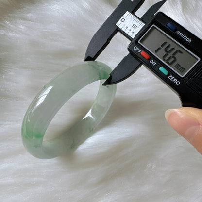 Earthveil - Timeless Light Green Burma Jade Bangle Bracelet