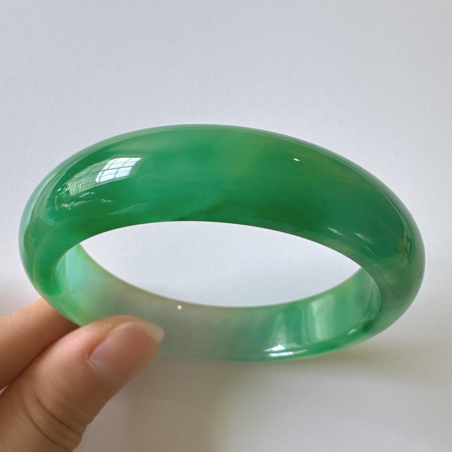 Earthveil - Forest Green Wide Jade Jadeite Bangle