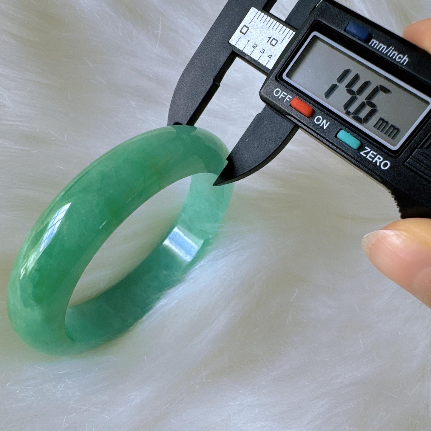 Earthveil - Spinach Green Wide Burma Jade Bangle Bracelet