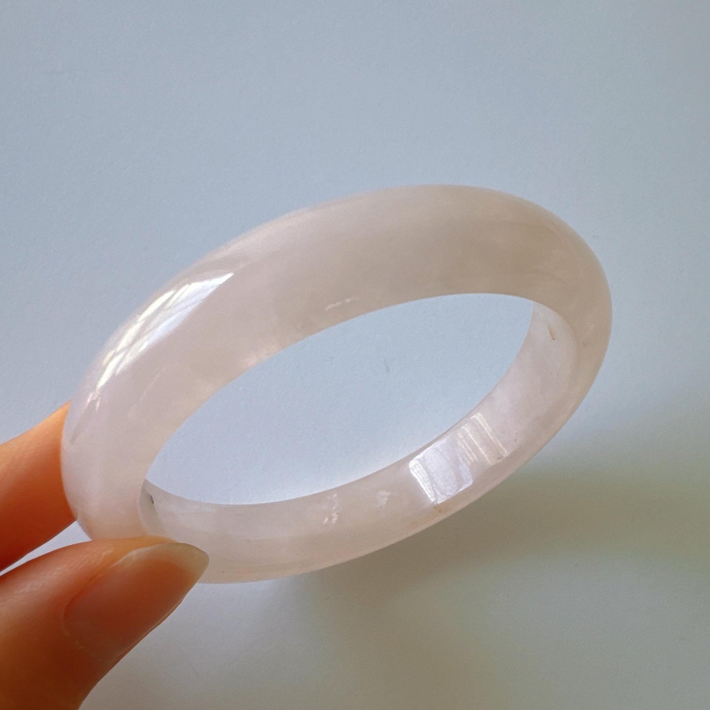 Heartglow - Pure Love Rose Quartz Bangle, Pink Crystal Quartz Gemstone Bangle