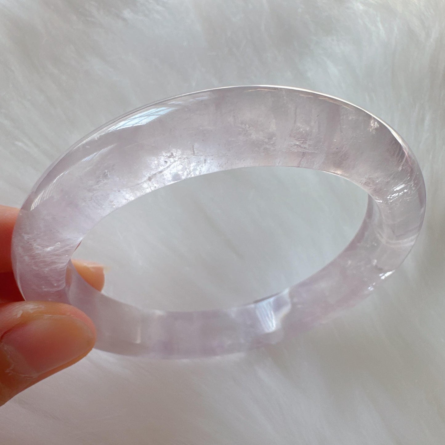 Dreamveil – Calm Spirit Amethyst Bangle Bracelet, Light Purple Amethyst Bracelet, Lavender Quartz Bangle
