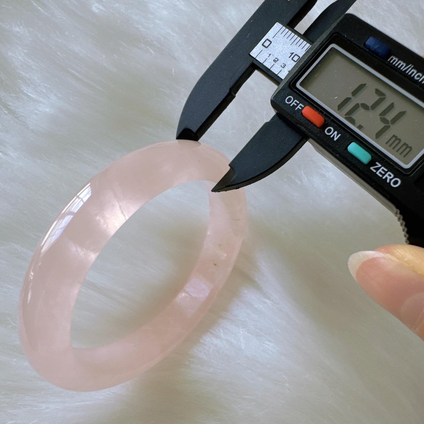 Heartglow - Polished Rose Quartz Bangle, Pink Crystal Quartz Gemstone Bangle