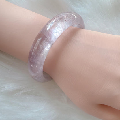 Dreamveil – Light Purple Amethyst Bangle Bracelet, Light Purple Amethyst Bracelet, Lavender Quartz Bangle