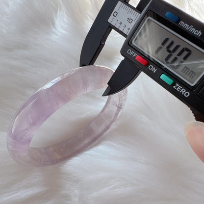 Dreamveil – High Clarity Amethyst Bangle Bracelet, Light Purple Amethyst Bracelet, Lavender Quartz Bangle