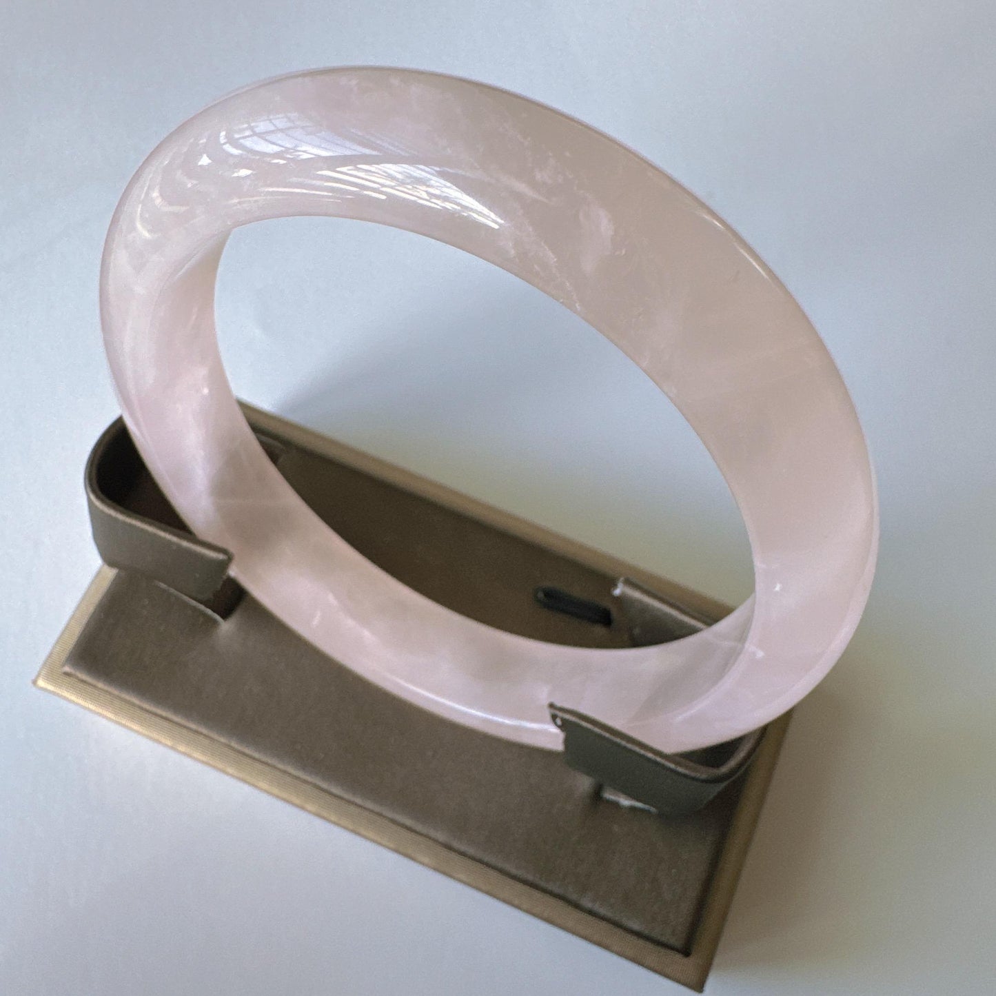 Heartglow - Gentle Soul Rose Quartz Bangle, Pink Crystal Quartz Gemstone Bangle