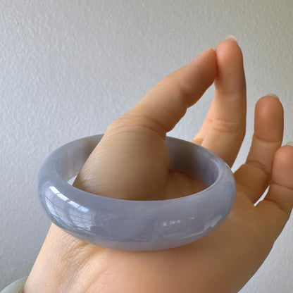 Earthveil - Bluish Purple Wide Burma Jade Jadeite Bangle Bracelet