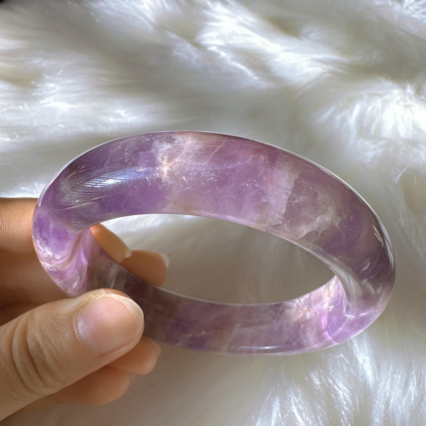 Dreamveil – Natural Amethyst Gemstone Bangle, Purple Crystal Quartz Gemstone Bangle