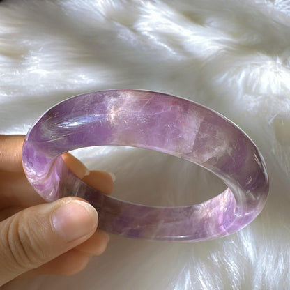 Dreamveil – Natural Amethyst Gemstone Bangle, Purple Crystal Quartz Gemstone Bangle