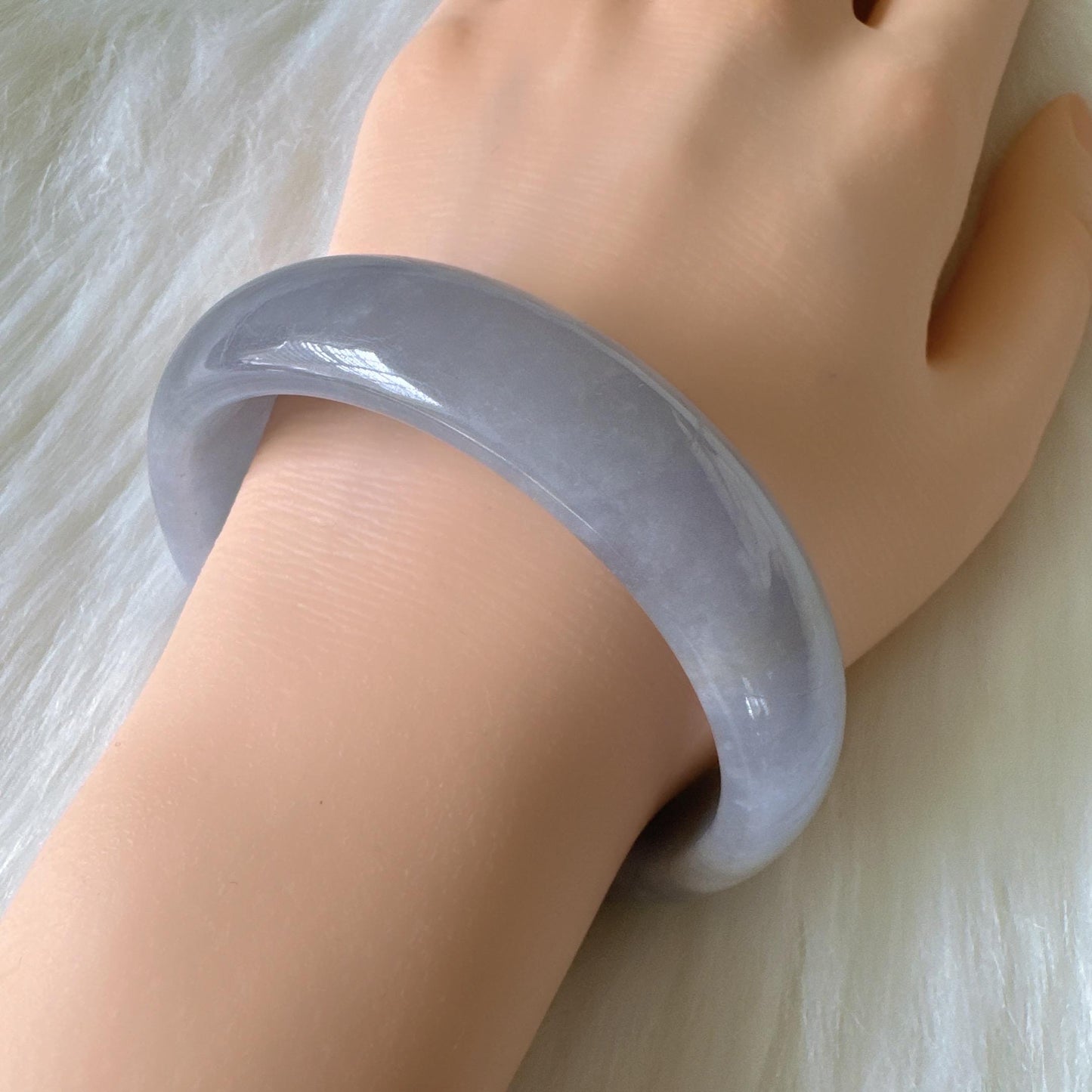 Earthveil - Bluish Purple Wide Burma Jade Jadeite Bangle Bracelet