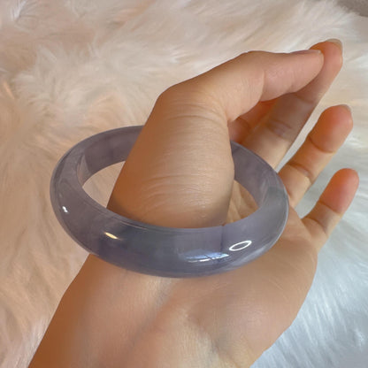 Earthveil - Gray Purple Tinted Jade Bangle Jadeite Bracelet