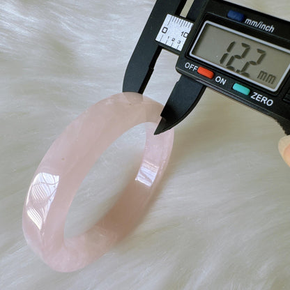 Heartglow - Inner Peace Rose Quartz Bangle, Pink Crystal Quartz Square Shaped Gemstone Bangle