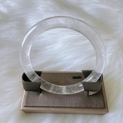 Purelight - – High Clarity White Phantom Quartz Bangle, Ghost Quartz White Crystal Bangle