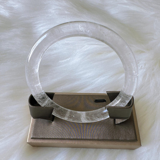 Purelight - – High Clarity White Phantom Quartz Bangle, Ghost Quartz White Crystal Bangle