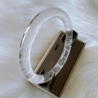 Purelight - – High Clarity White Phantom Quartz Bangle, Ghost Quartz White Crystal Bangle