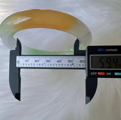 Earthveil - Round Shaped Multi Colored Burma Jade Bangle Bracelet