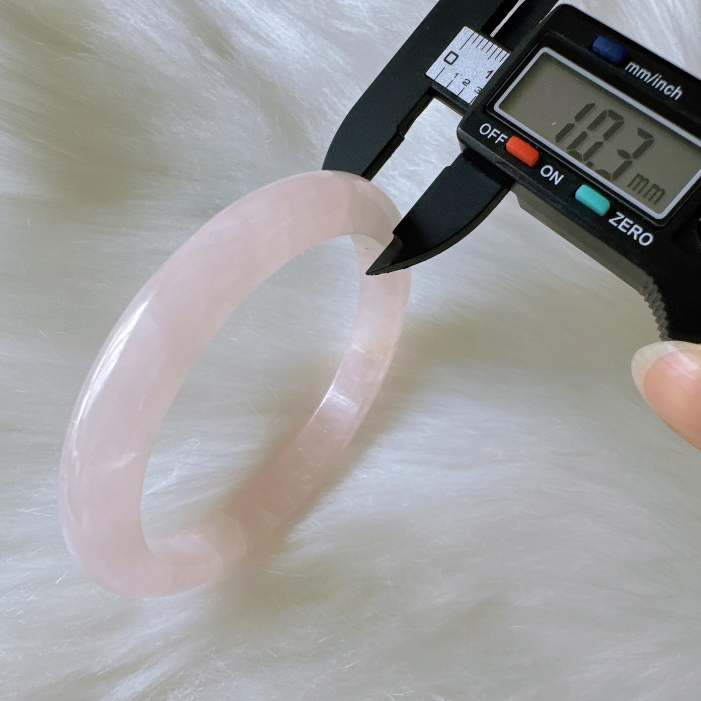 Heartglow - Rose Quartz Bangle, Pink Crystal Quartz Gemstone Bangle