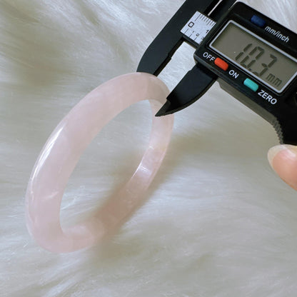 Heartglow - Rose Quartz Bangle, Pink Crystal Quartz Gemstone Bangle