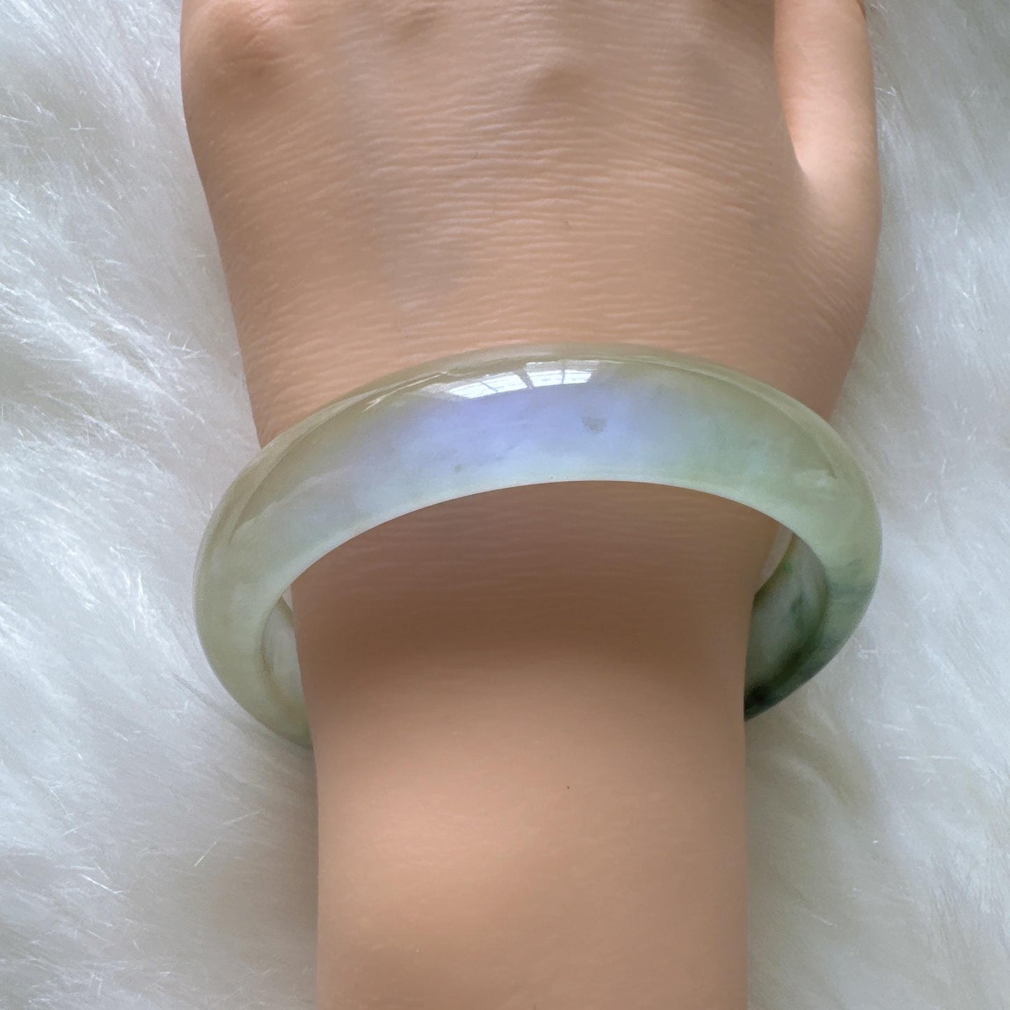 Earthveil - Translucent Green Burma Jadeite Bangle Bracelet