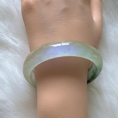 Earthveil - Translucent Green Burma Jadeite Bangle Bracelet