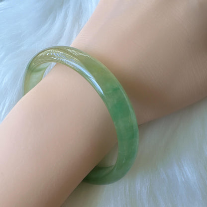 Earthveil - Avocado Green Burma Jade Jadeite Bangle