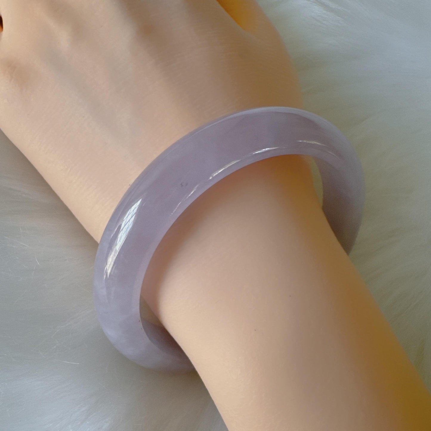 Earthveil - Lavender Light Purple Jade Jadeite Bangle Bracelet