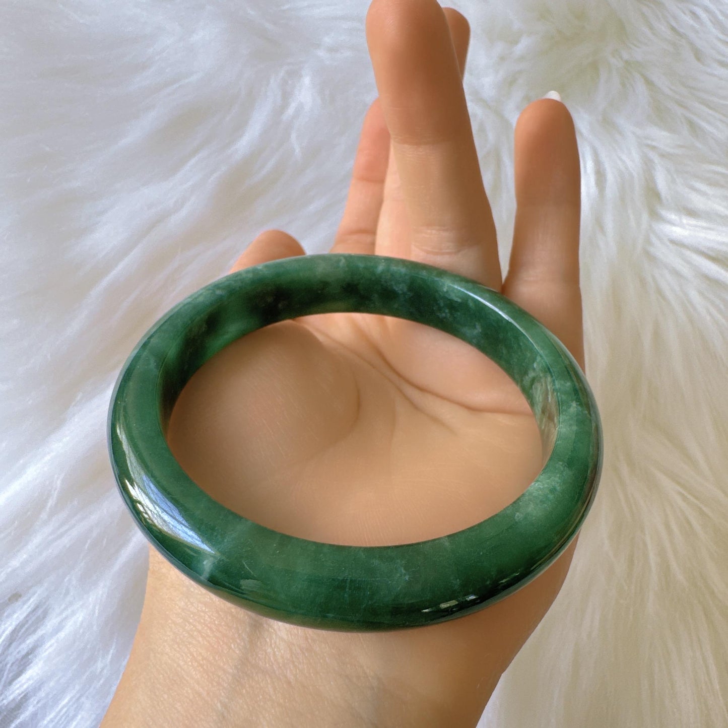 Earthveil - Forest Dark Green Burma Jade Jadeite Bangle Bracelet