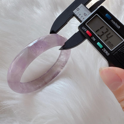 Dreamveil – Gentle Glow Amethyst Bangle Bracelet, Light Purple Amethyst Bracelet, Lavender Quartz Bangle