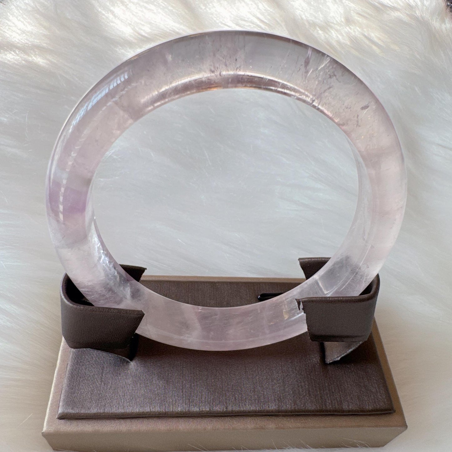 Dreamveil – Calm Spirit Amethyst Bangle Bracelet, Light Purple Amethyst Bracelet, Lavender Quartz Bangle