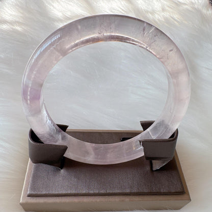 Dreamveil – Calm Spirit Amethyst Bangle Bracelet, Light Purple Amethyst Bracelet, Lavender Quartz Bangle