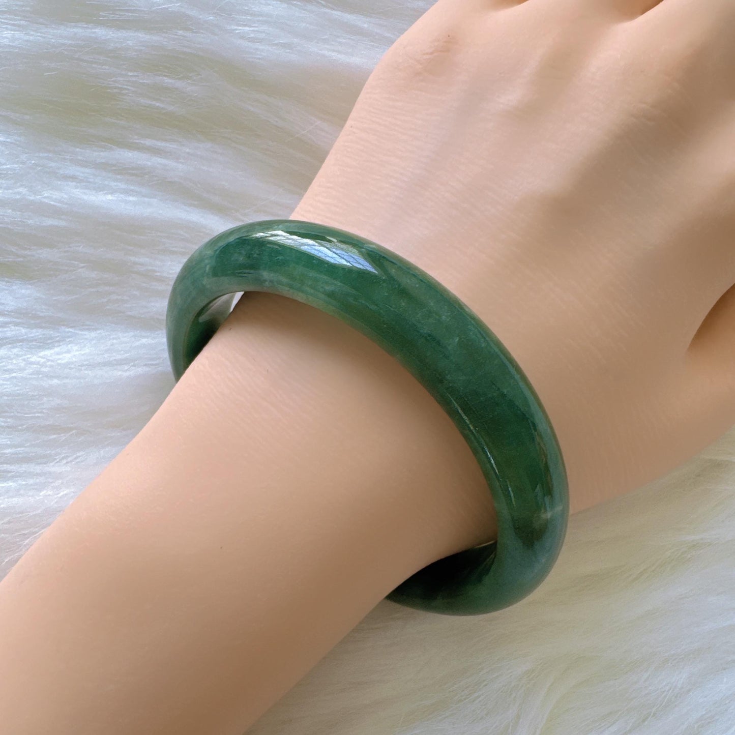 Earthveil - Forest Dark Green Burma Jade Jadeite Bangle Bracelet