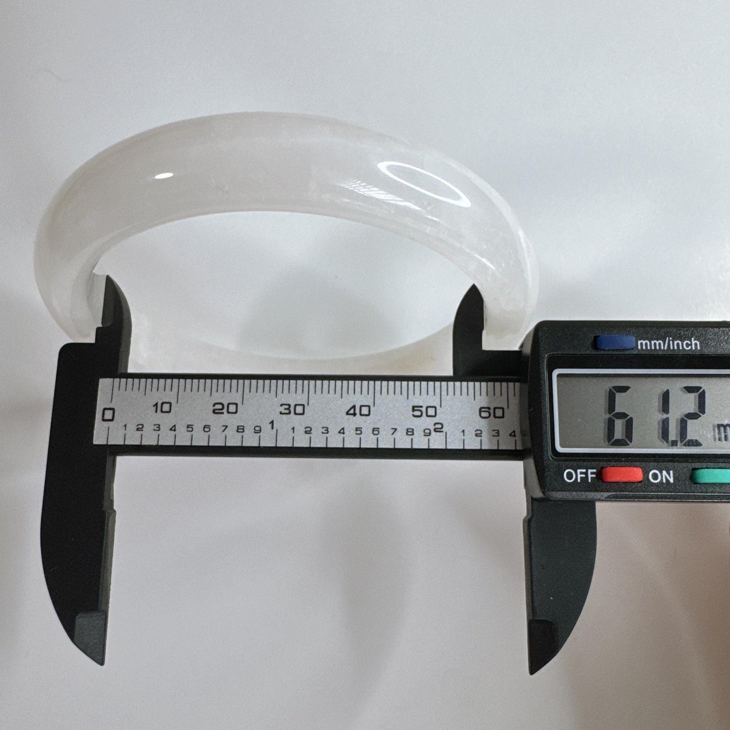 Purelight - White Phantom Quartz Gemstone Bangle, Ghost Quartz White Crystal Bangle