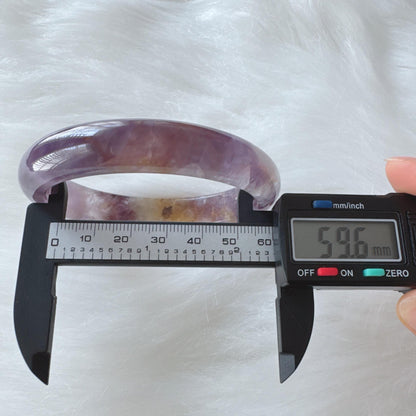 Dreamveil – Purple Crystal Quartz Gemstone Bangle, Amethyst Gemstone Bangle
