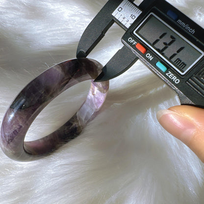 Dreamveil – Natural Amethyst Gemstone Bangle, Purple Crystal Quartz Gemstone Bangle