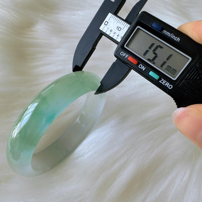 Earthveil - Olive Green Wide Burma Jade Jadeite Bangle Bracelet