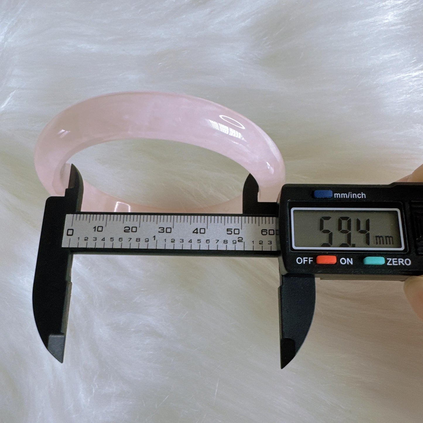 Heartglow - Blush Tone Rose Quartz Bangle, Pink Crystal Quartz Gemstone Bangle