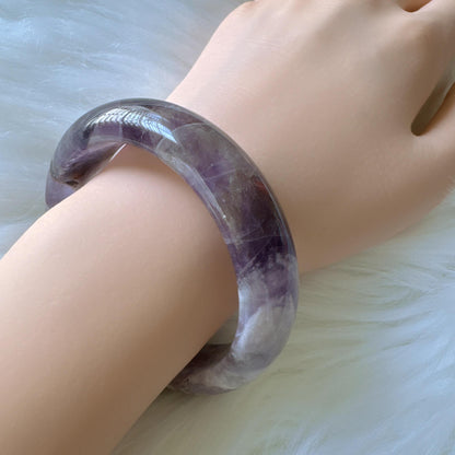 Dreamveil – Amethyst Gemstone Bangle, Purple Crystal Quartz Gemstone Bangle
