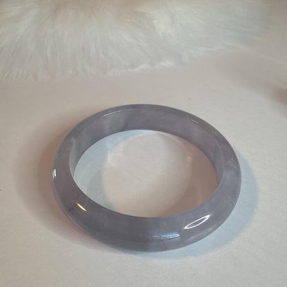Earthveil - Gray Purple Tinted Jade Bangle Jadeite Bracelet
