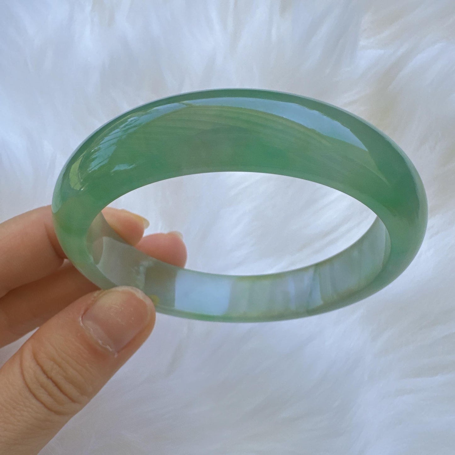 Earthveil - Bright Green Burma Jade Bangle Bracelet, Apple Green Gemstone Jade Bangle