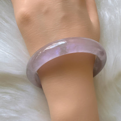 Earthveil - Soft Pink and Gray Tone Jade Jadeite Bangle Bracele