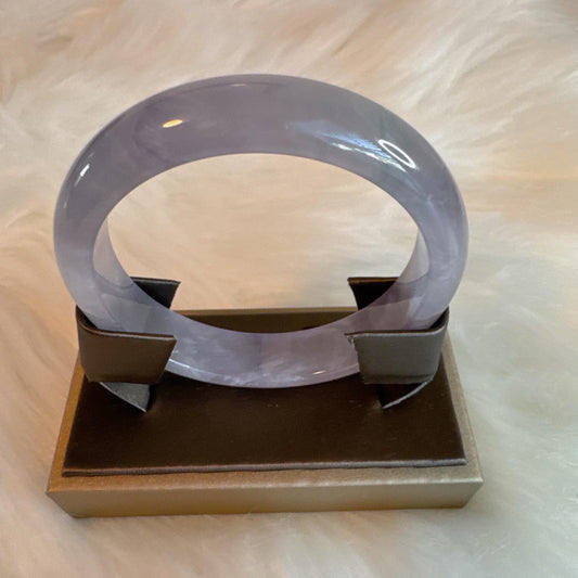 Earthveil - Gray Purple Tinted Jade Bangle Jadeite Bracelet