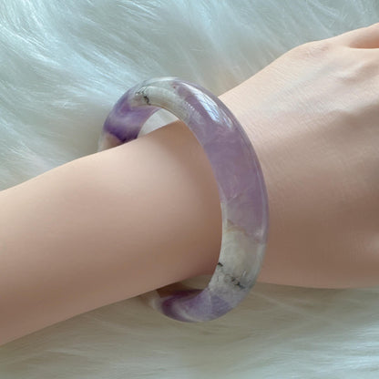 Dreamveil – Amethyst Gemstone Bangle, Meaningful Moments Purple Crystal Quartz Bangle