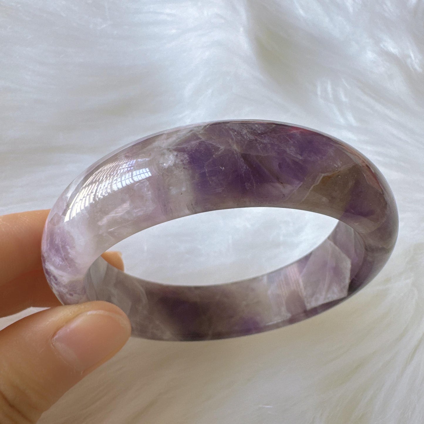 Dreamveil – Amethyst Gemstone Bangle, Purple Crystal Quartz Gemstone Bangle