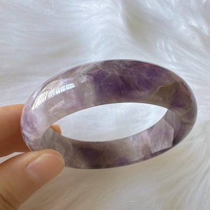 Dreamveil – Amethyst Gemstone Bangle, Purple Crystal Quartz Gemstone Bangle