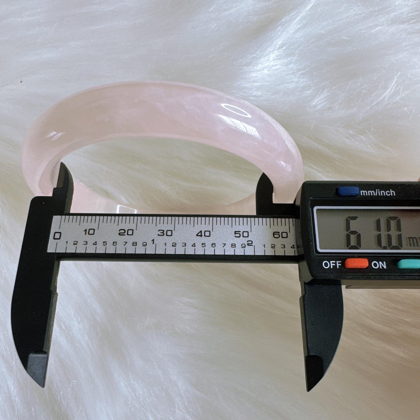 Heartglow - Serenity Rose Quartz Bangle, Pink Crystal Quartz Gemstone Bangle