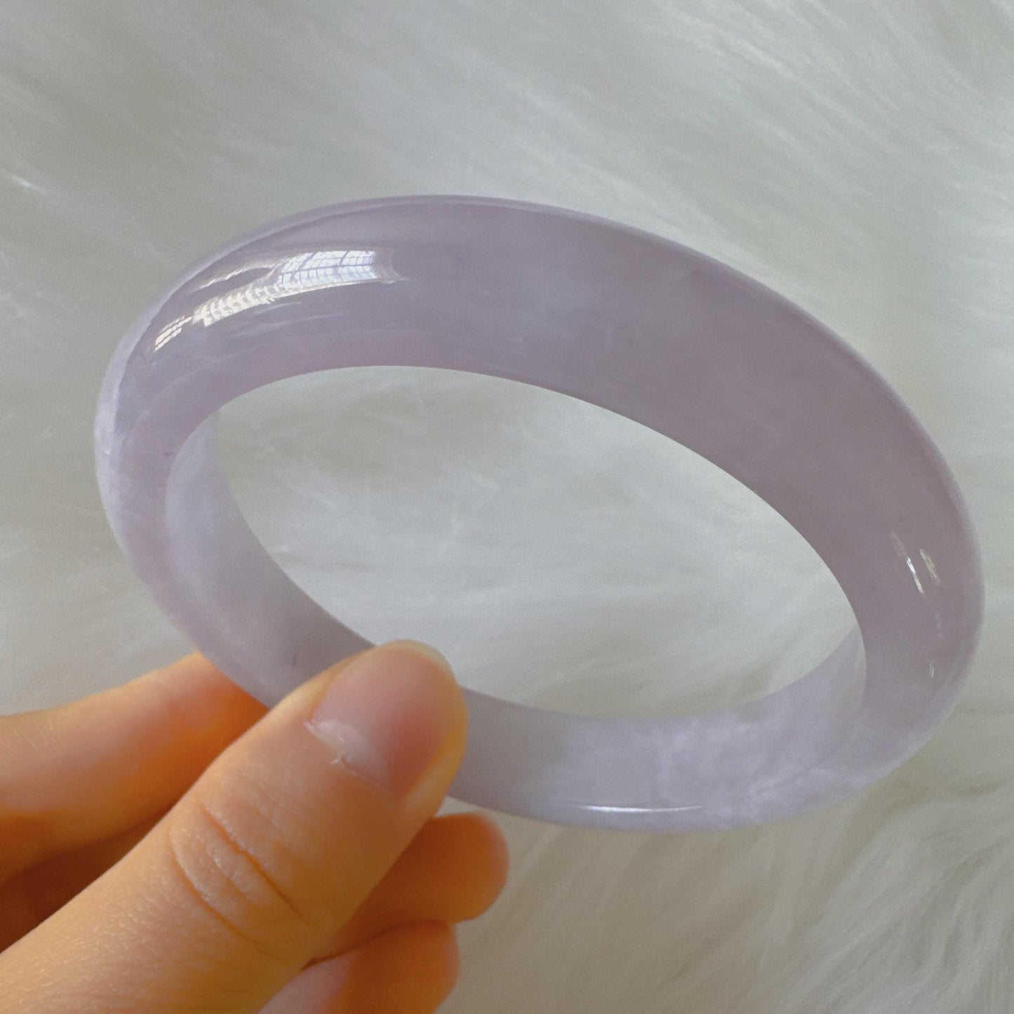 Earthveil - Lavender Light Purple Jade Jadeite Bangle Bracelet