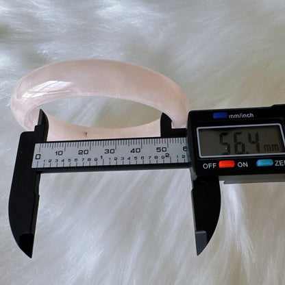 Heartglow - Pure Love Rose Quartz Bangle, Pink Crystal Quartz Gemstone Bangle