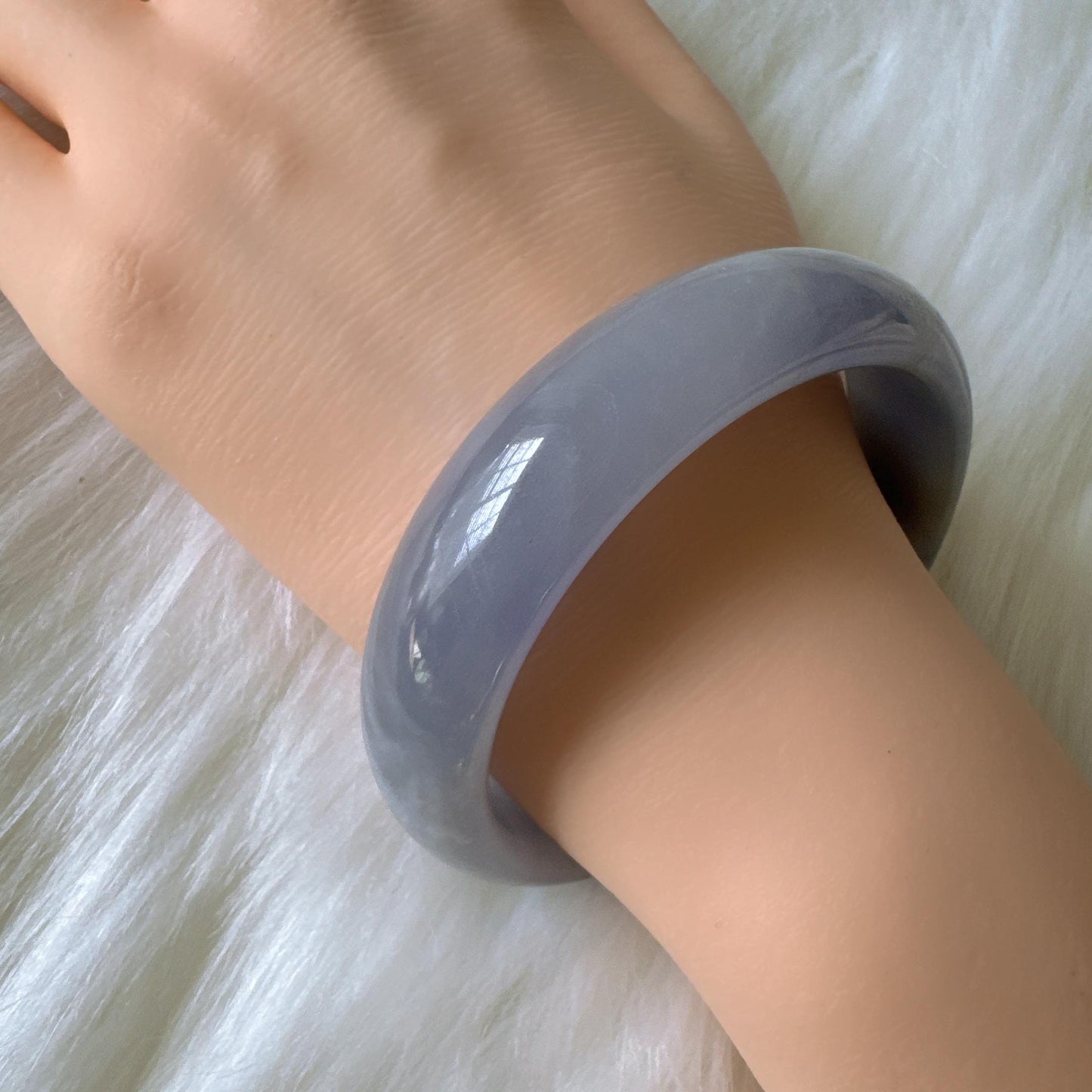 Earthveil - Bluish Purple Wide Burma Jade Jadeite Bangle Bracelet